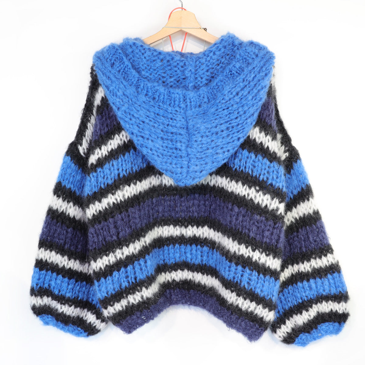 Knitting Kit – MYPZ Chunky Mohair Bomber Cardigan Blue No.15 (ENG-DE-NL-ES-FR-IT-DA-SV-NO)