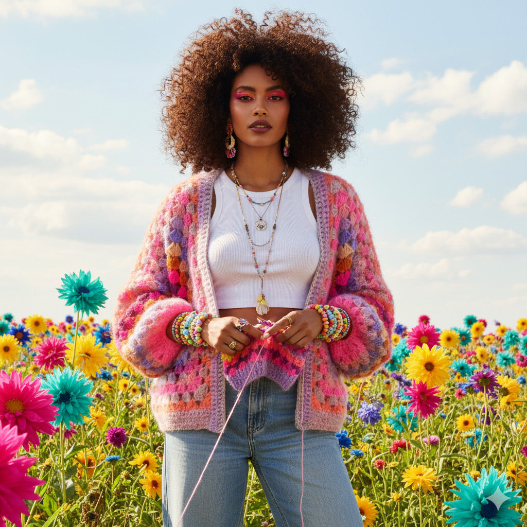 Crochet pattern - MYPZ Hexagon Cardigan Pink Vibes (ENG-NL-DE)