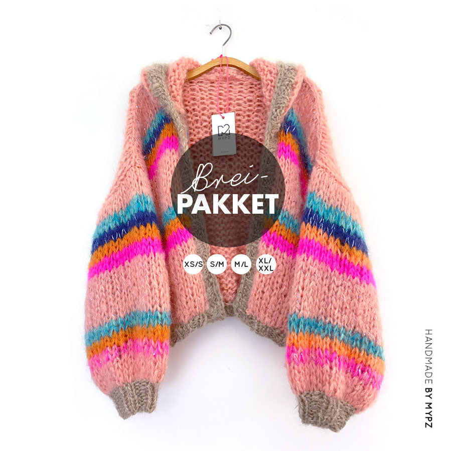 Knitting Kit - MYPZ Chunky Mohair Bomber jacket with hoodie No.15 (ENG-NL)