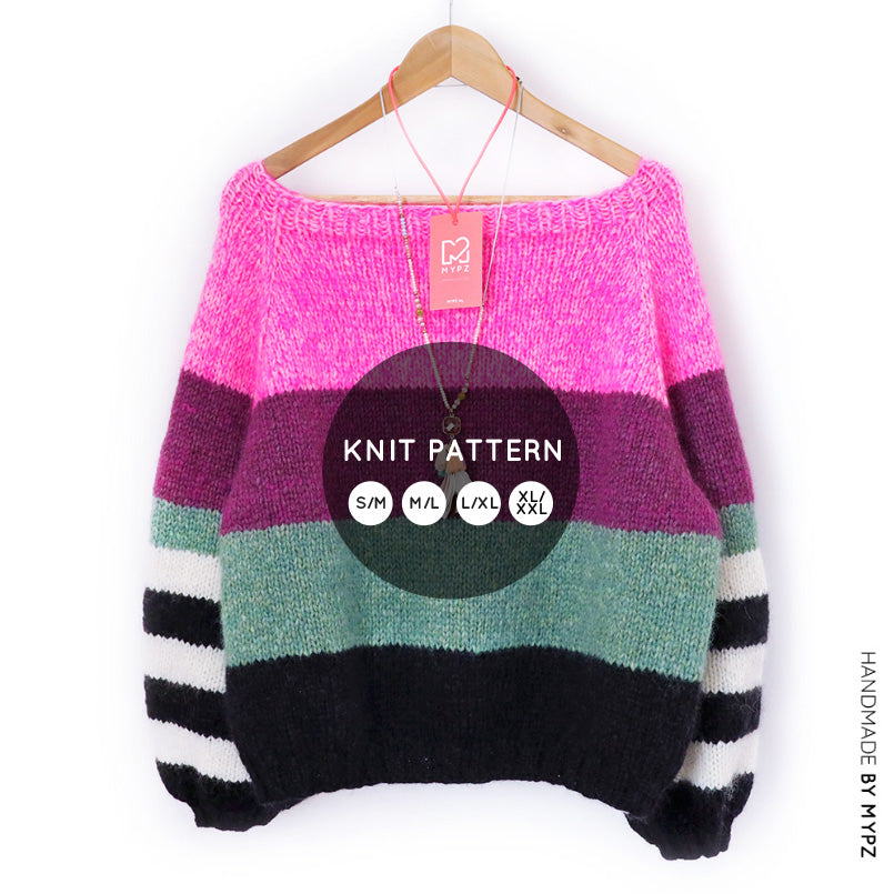 Knit pattern – MYPZ basic top-down raglan sweater Bloom No6 (ENG-NL)