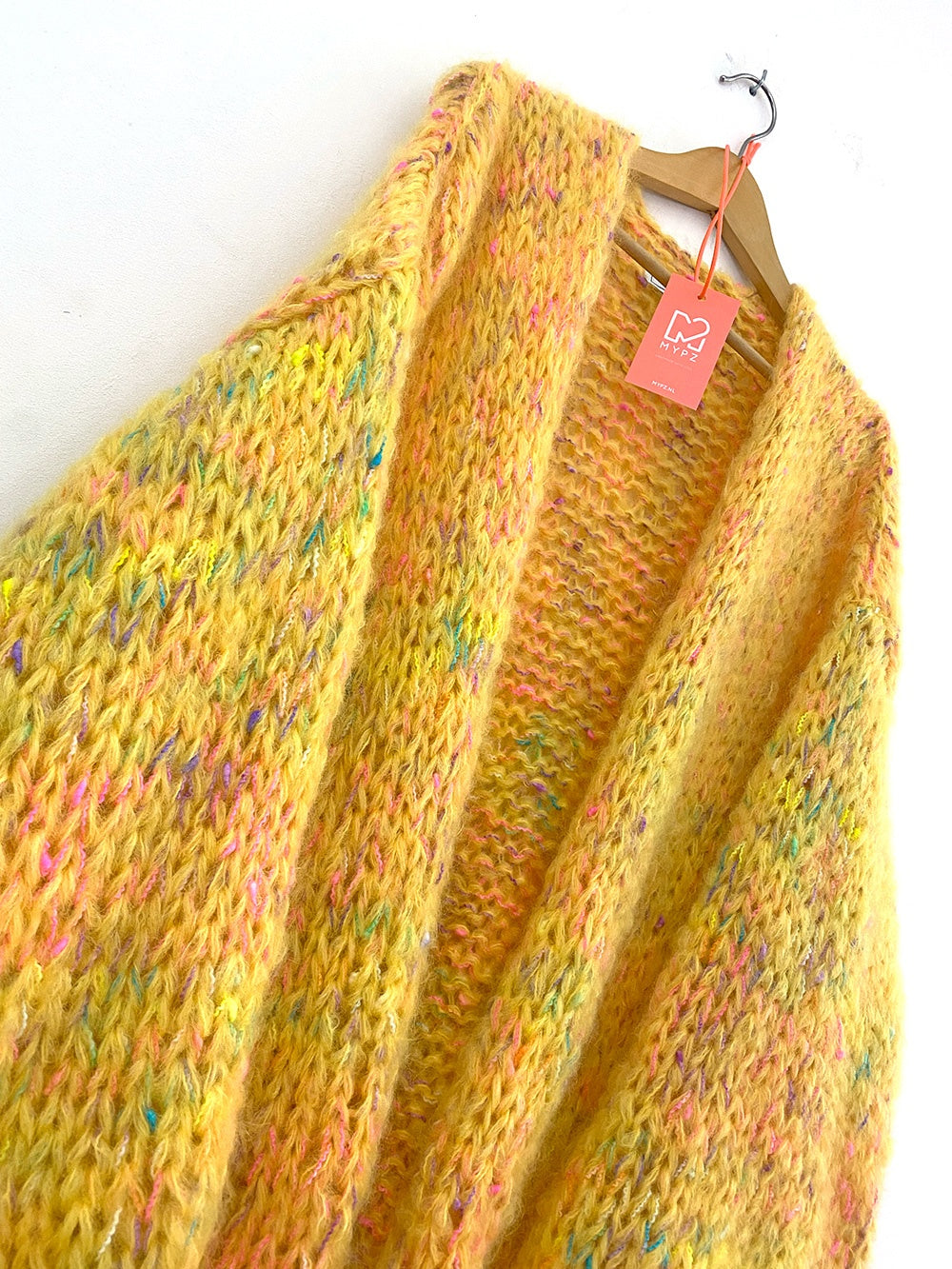 MYPZ knitting kit basic chunky mohair cardigan Yellow Pops no15