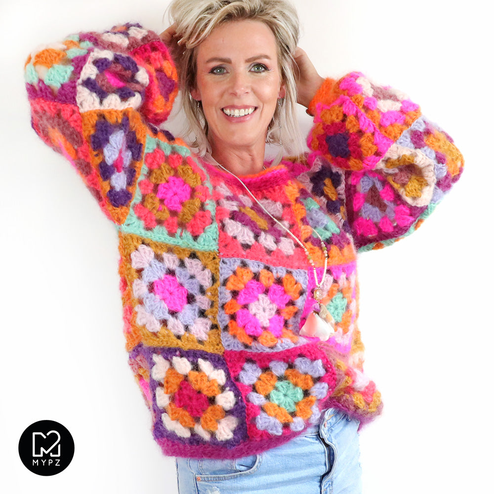 MYPZ Mohair Granny square Pullover Flora