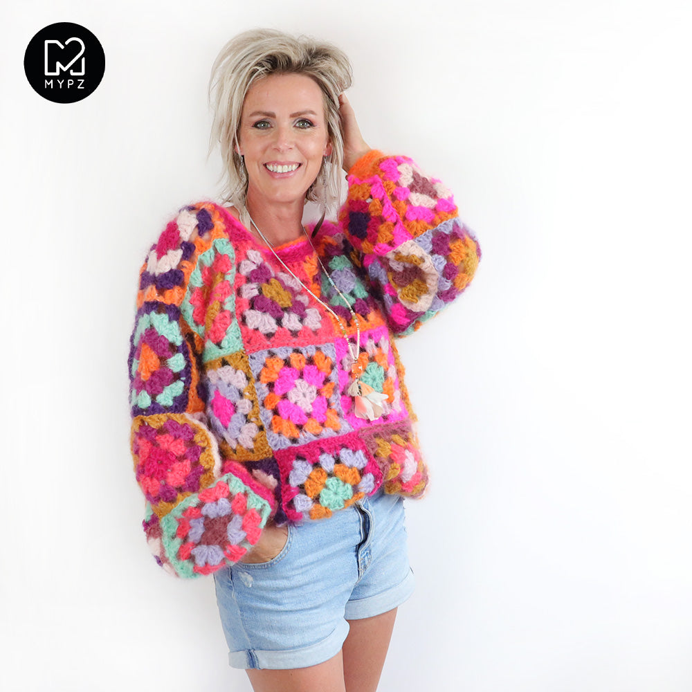 MYPZ Mohair Granny square Pullover Flora