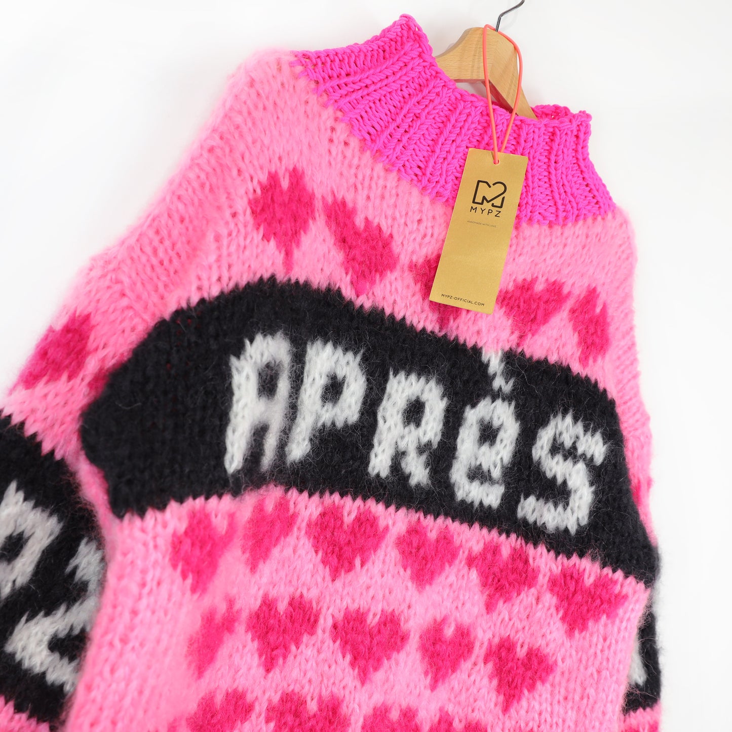 Knitting pattern – MYPZ Chunky Mohair Ski Love Pullover Pink No.9 (ENG-NL-DE)