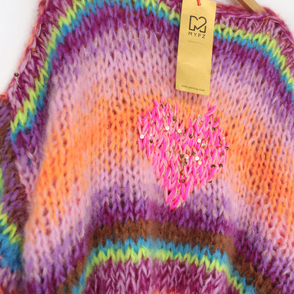 Knit pattern – MYPZ Short Chunky Pullover Neon Hearts No15 (ENG-NL-DE)
