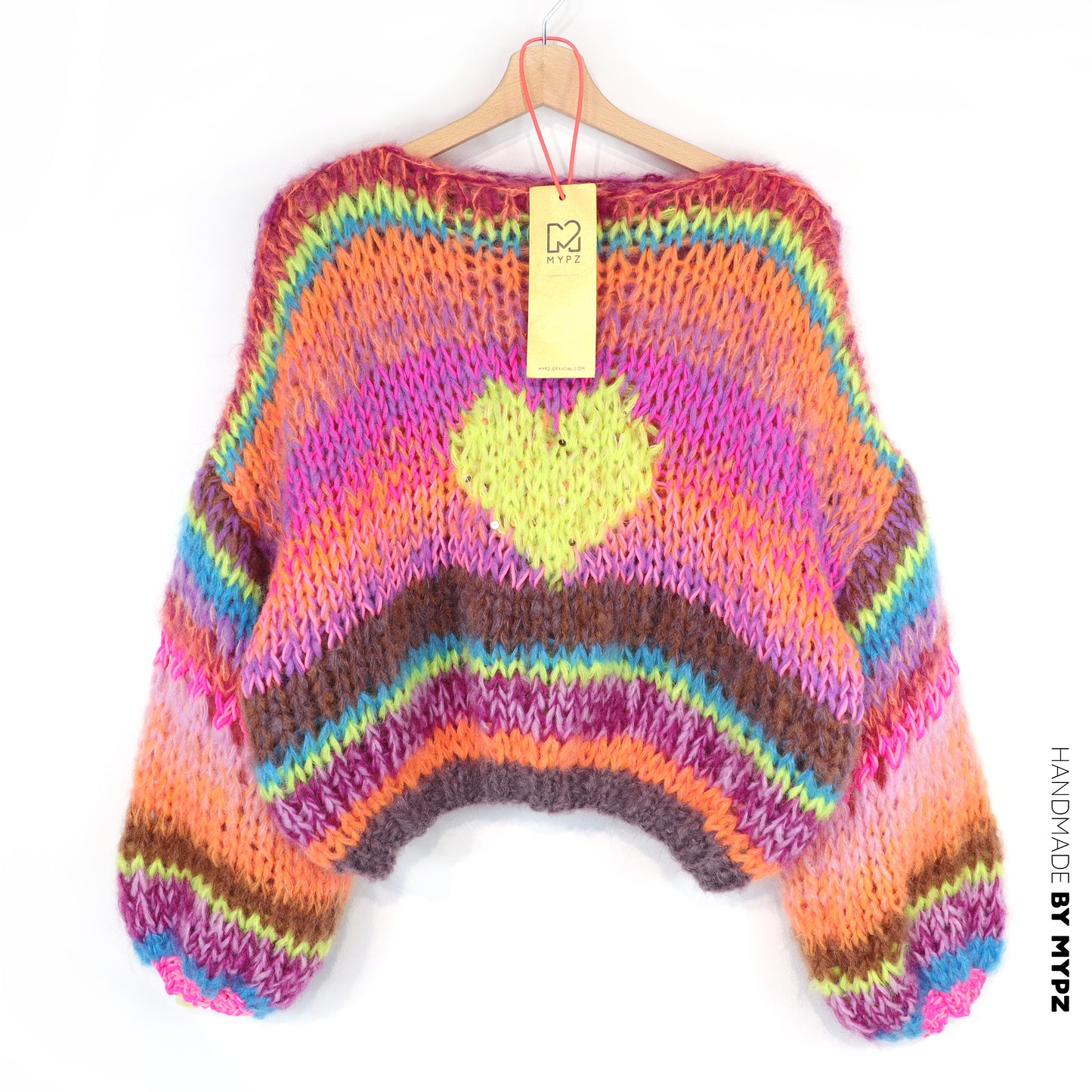 Knit pattern – MYPZ Short Chunky Pullover Neon Hearts No15 (ENG-NL-DE)