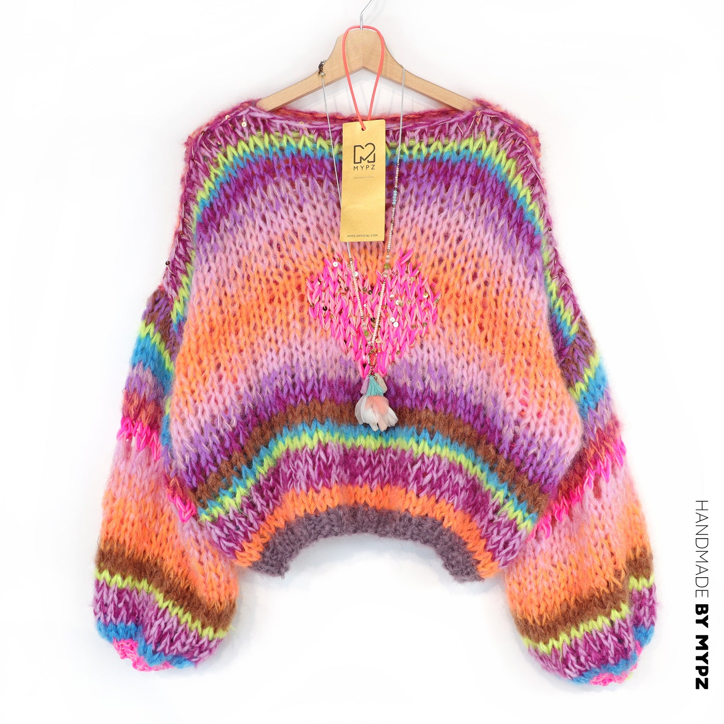 Knit pattern – MYPZ Short Chunky Pullover Neon Hearts No15 (ENG-NL-DE)