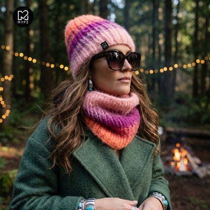 Knitting pattern – Gradient chunky mohair hat + snood (ENG-DE-NL-ES-FR-IT-DA-SV-NO)