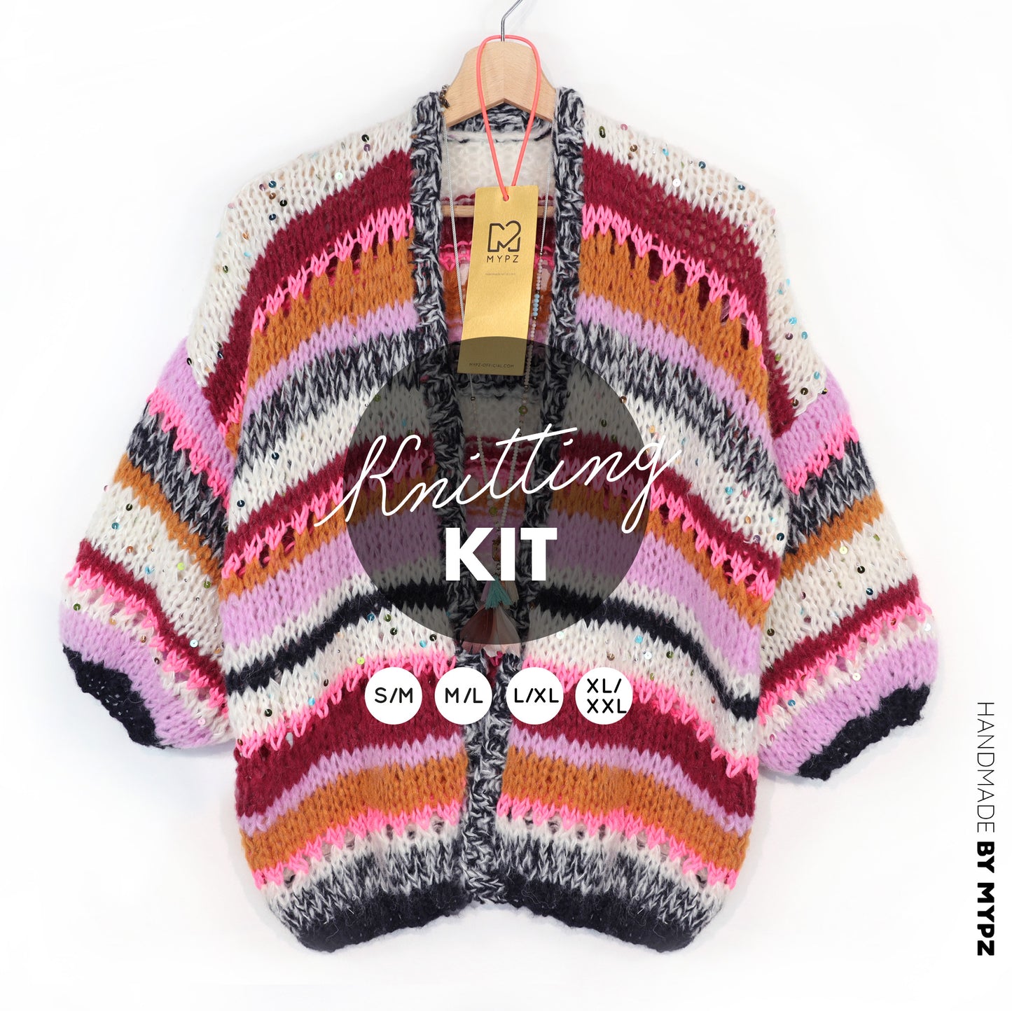 Knitting kit – MYPZ Light Alpaca Cardigan Twinkle Berry No10 (ENG-NL-DE)