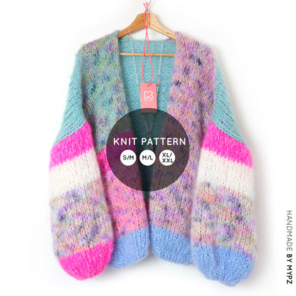 Knit Pattern – Chunky Mohair Cardigan Flowerfields No.12 (ENG-NL)