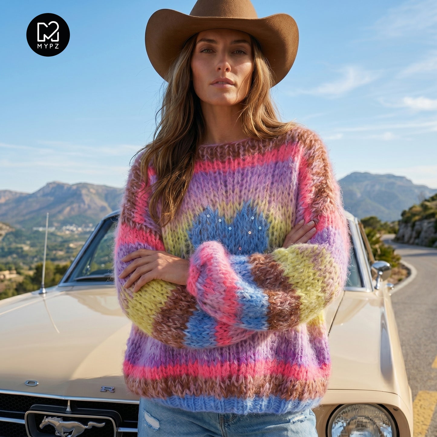 Knitting Kit – MYPZ Short Chunky Alpaca-Mohair Pullover Lake No15 (ENG-NL-DE)