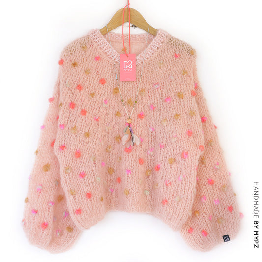 MYPZ Light Mohair v-neck Pullover Dahlia