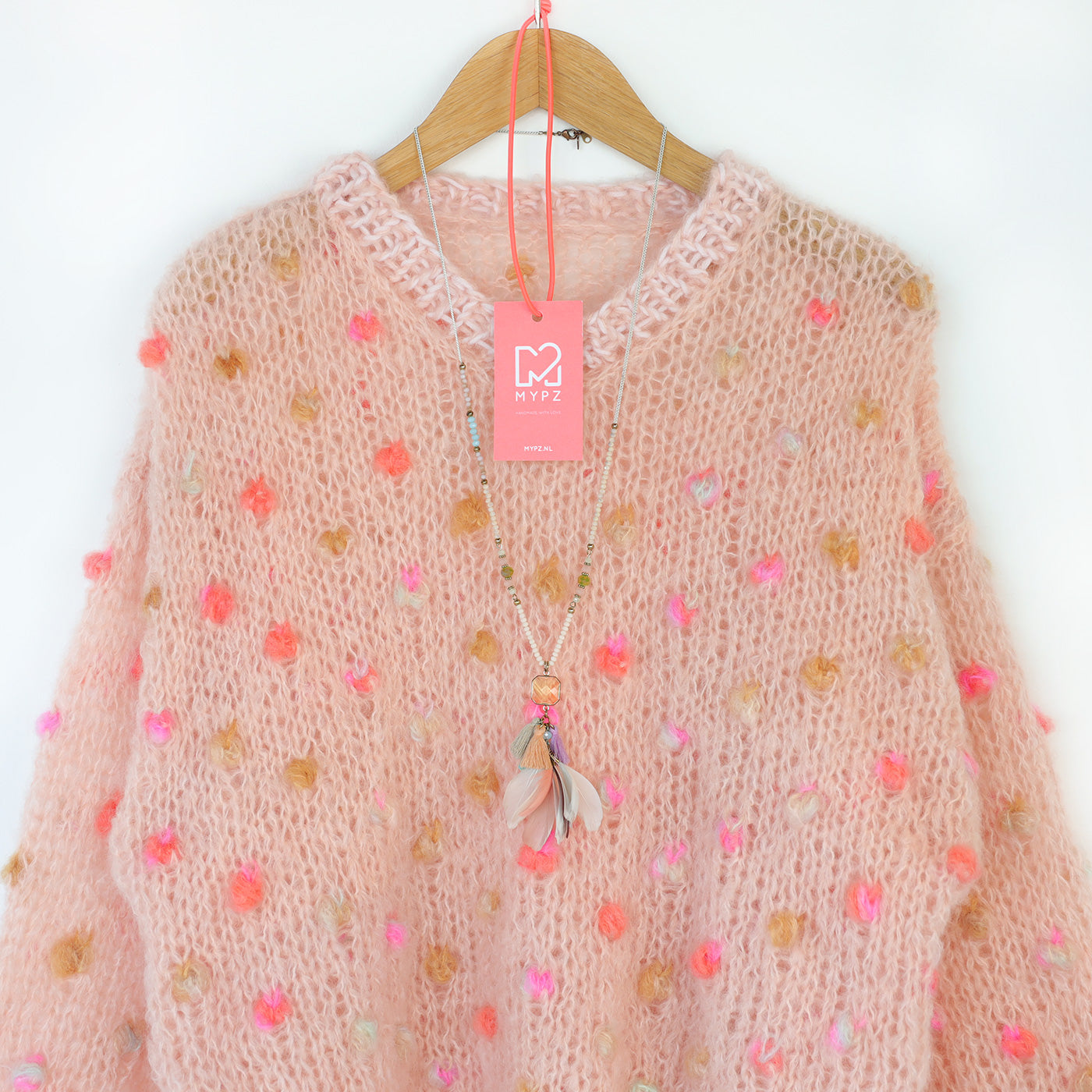 MYPZ Light Mohair v-neck Pullover Dahlia