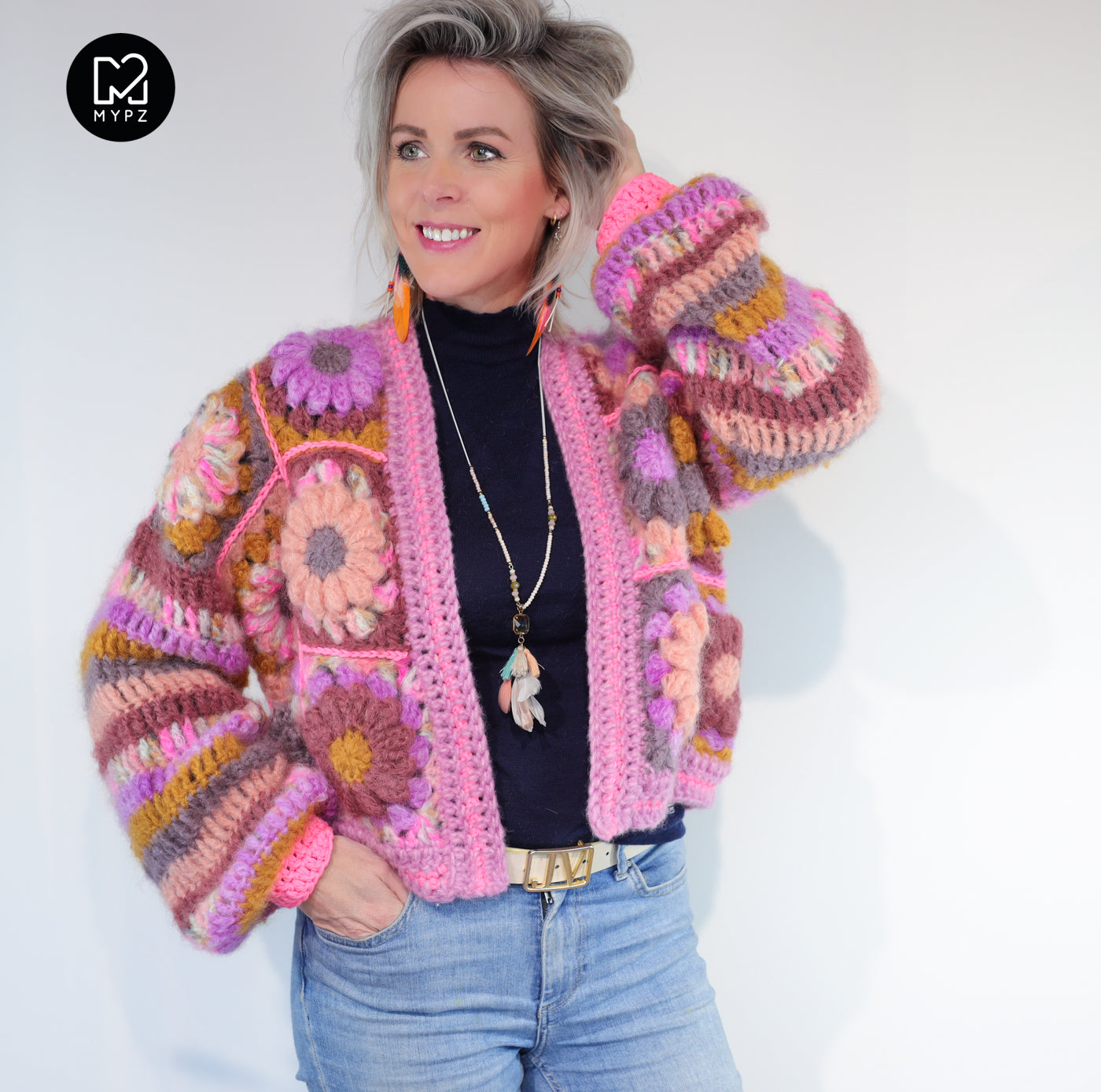 Crochet pattern - MYPZ 3D Granny Cardigan Mona (ENG-NL-DE)