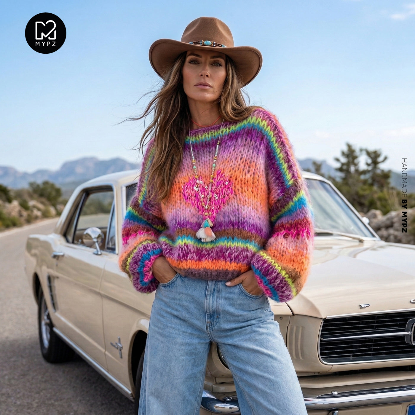 Knit pattern – MYPZ Short Chunky Pullover Neon Hearts No15 (ENG-NL-DE)