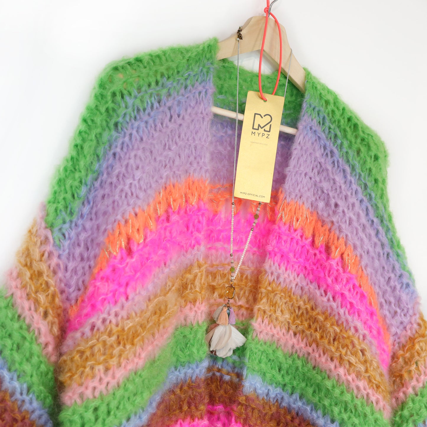 Knitting Kit – MYPZ Chunky Mohair Cardigan Rainbow Sorbet No.15 (ENG-NL-DE)