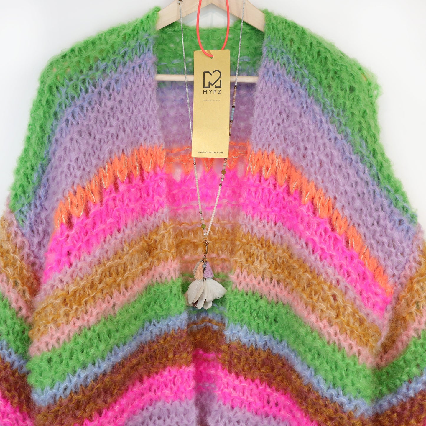 Knitting Kit – MYPZ Chunky Mohair Cardigan Rainbow Sorbet No.15 (ENG-NL-DE)