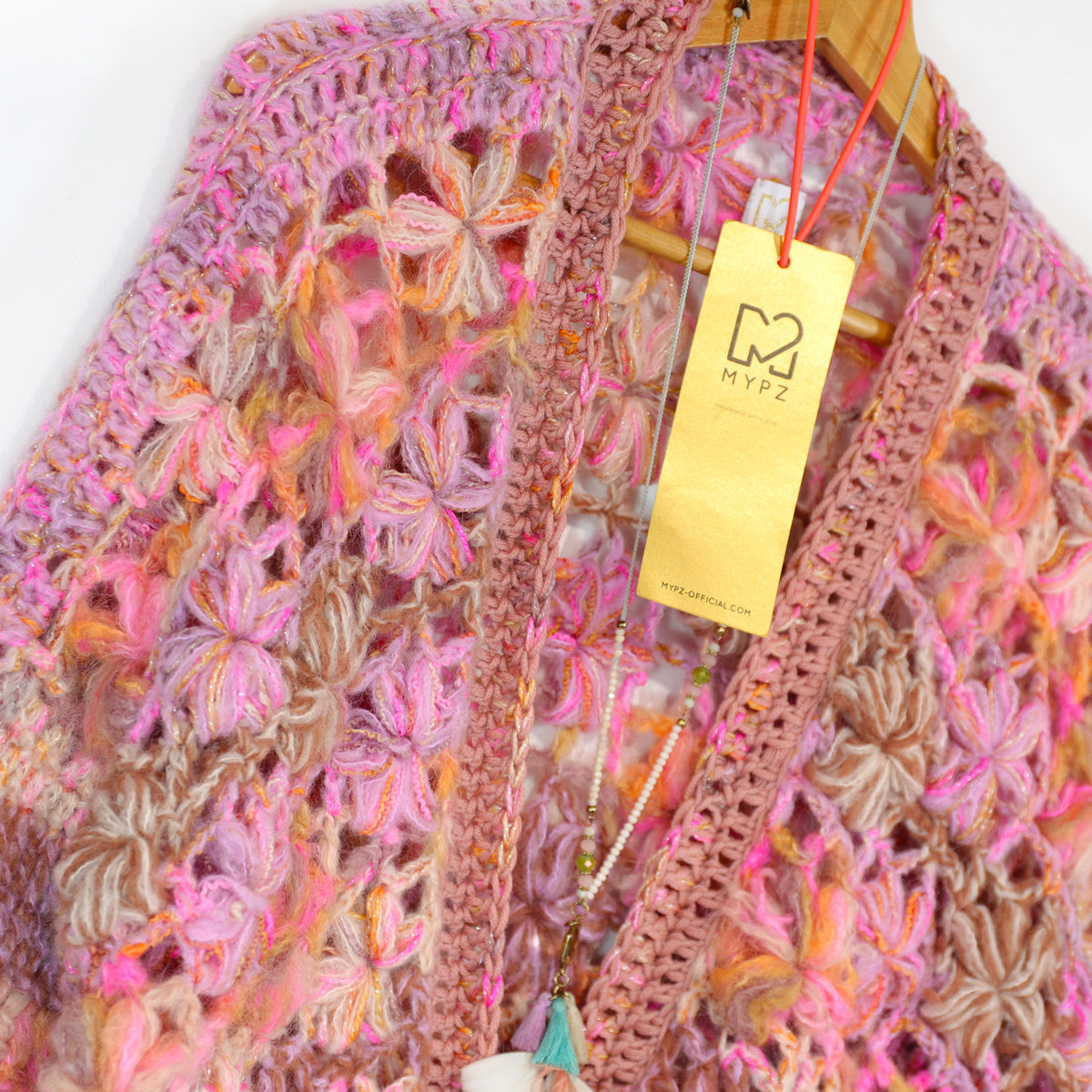 Crochet pattern - MYPZ Short Wildflower cardigan Pecan (ENG-DE-NL-ES-FR-IT-DA-SV-NO)