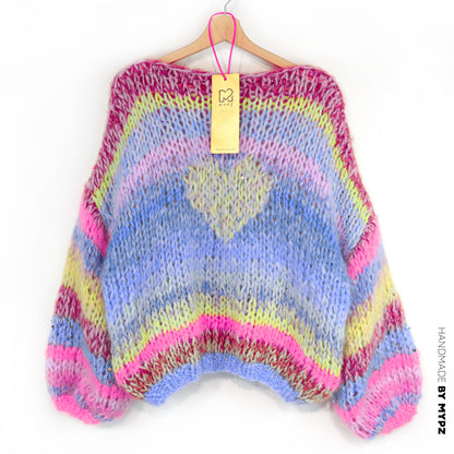 Knitting Kit – MYPZ Short Chunky Alpaca-Mohair Pullover Sunset Rave No15 (ENG-NL-DE-FR-ES)