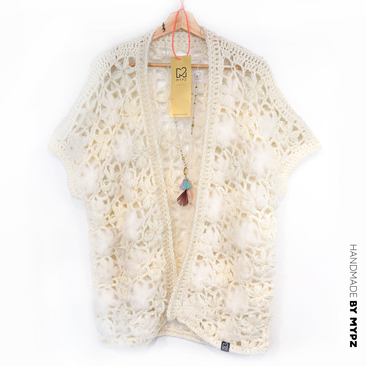 Crochet kit - MYPZ Wildflower cardigan Shades of White (ENG-NL-DE-FR-ES)
