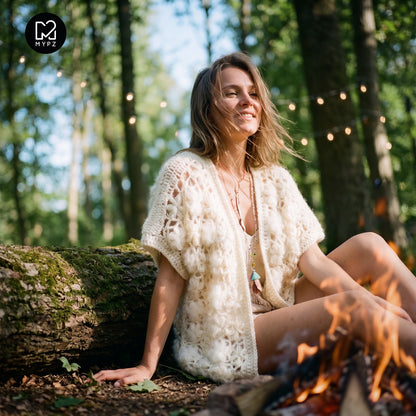 Crochet kit - MYPZ Wildflower cardigan Shades of White (ENG-NL-DE-FR-ES)
