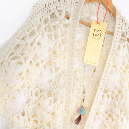 Crochet kit - MYPZ Wildflower cardigan Shades of White (ENG-NL-DE-FR-ES)