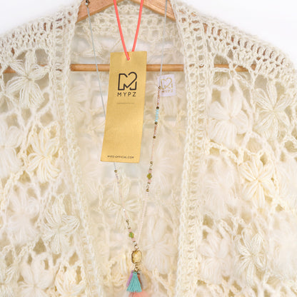 Crochet kit - MYPZ Wildflower cardigan Shades of White (ENG-NL-DE-FR-ES)