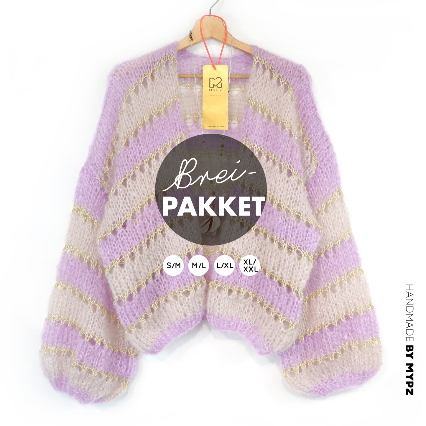 Knitting kit – MYPZ Light Mohair Cardigan Macha No10 (ENG-NL-DE-FR-ES)