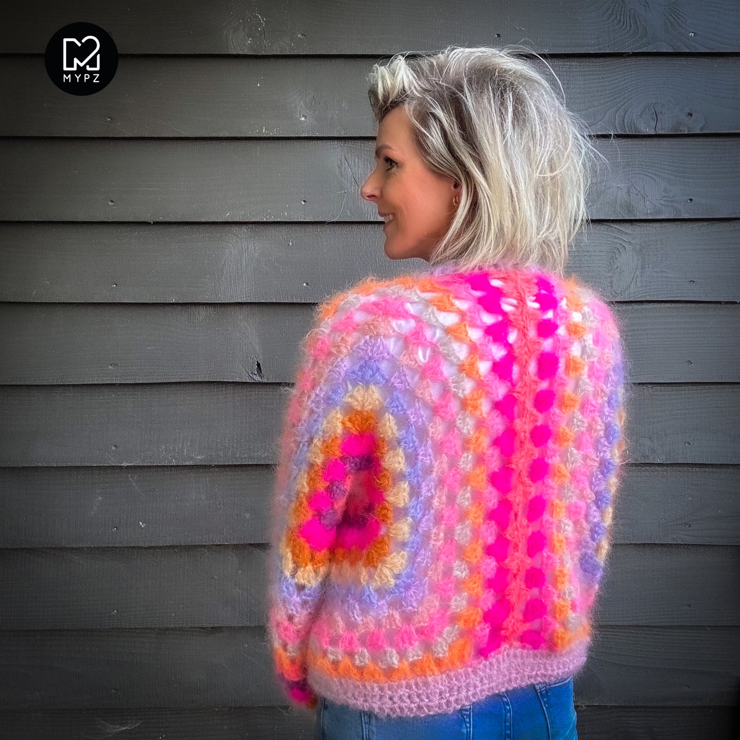 Crochet kit - MYPZ Hexagon Cardigan Pink Vibes (ENG-NL-DE)