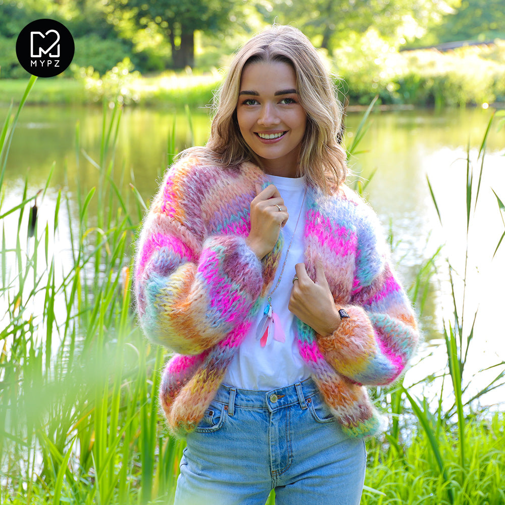 Knitting Kit – MYPZ Chunky Mohair Cardigan Bright Moments No.15 (ENG-NL)