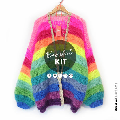 Crochet kit - Chunky Mohair cardigan Bowie Crochet (ENG-NL-DE)