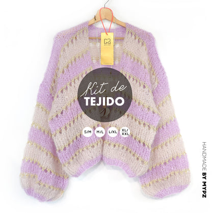 Knitting kit – MYPZ Light Mohair Cardigan Macha No10 (ENG-NL-DE-FR-ES)