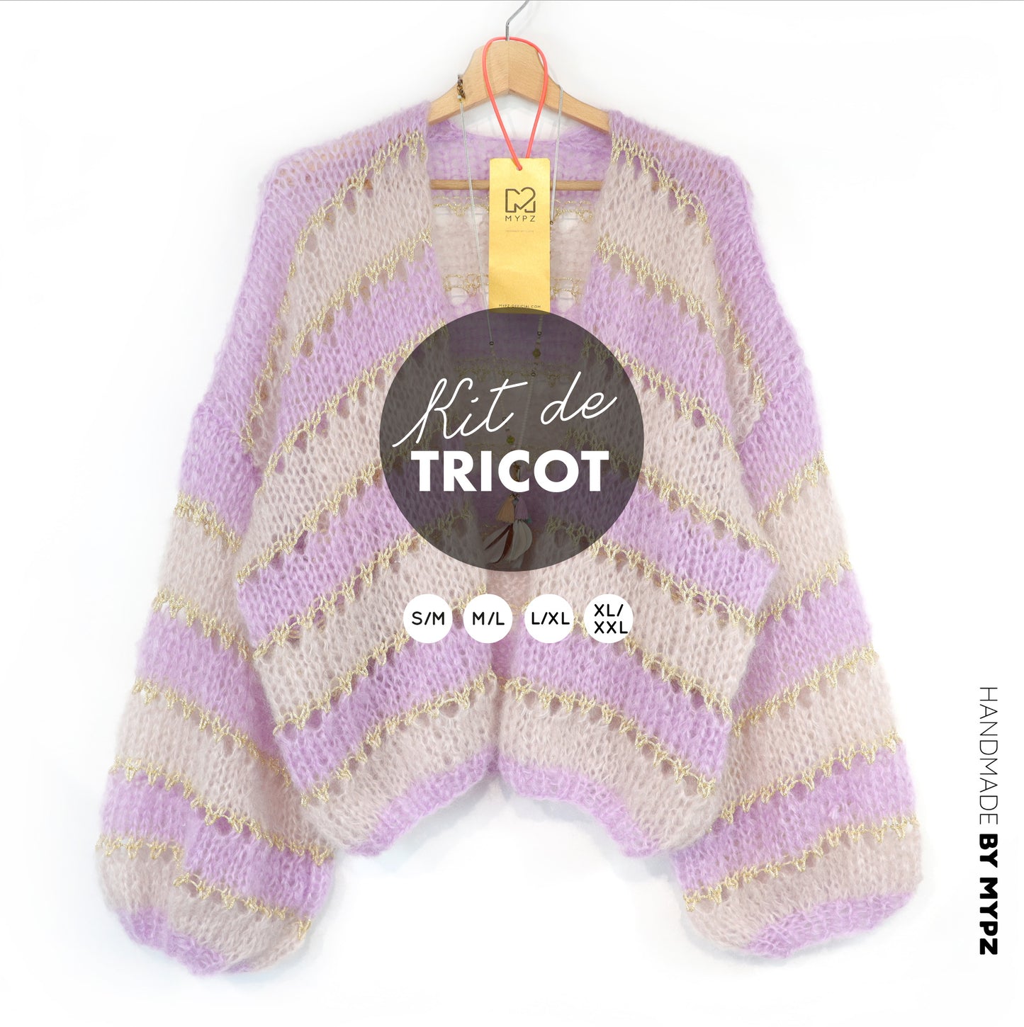 Knitting kit – MYPZ Light Mohair Cardigan Macha No10 (ENG-NL-DE-FR-ES)