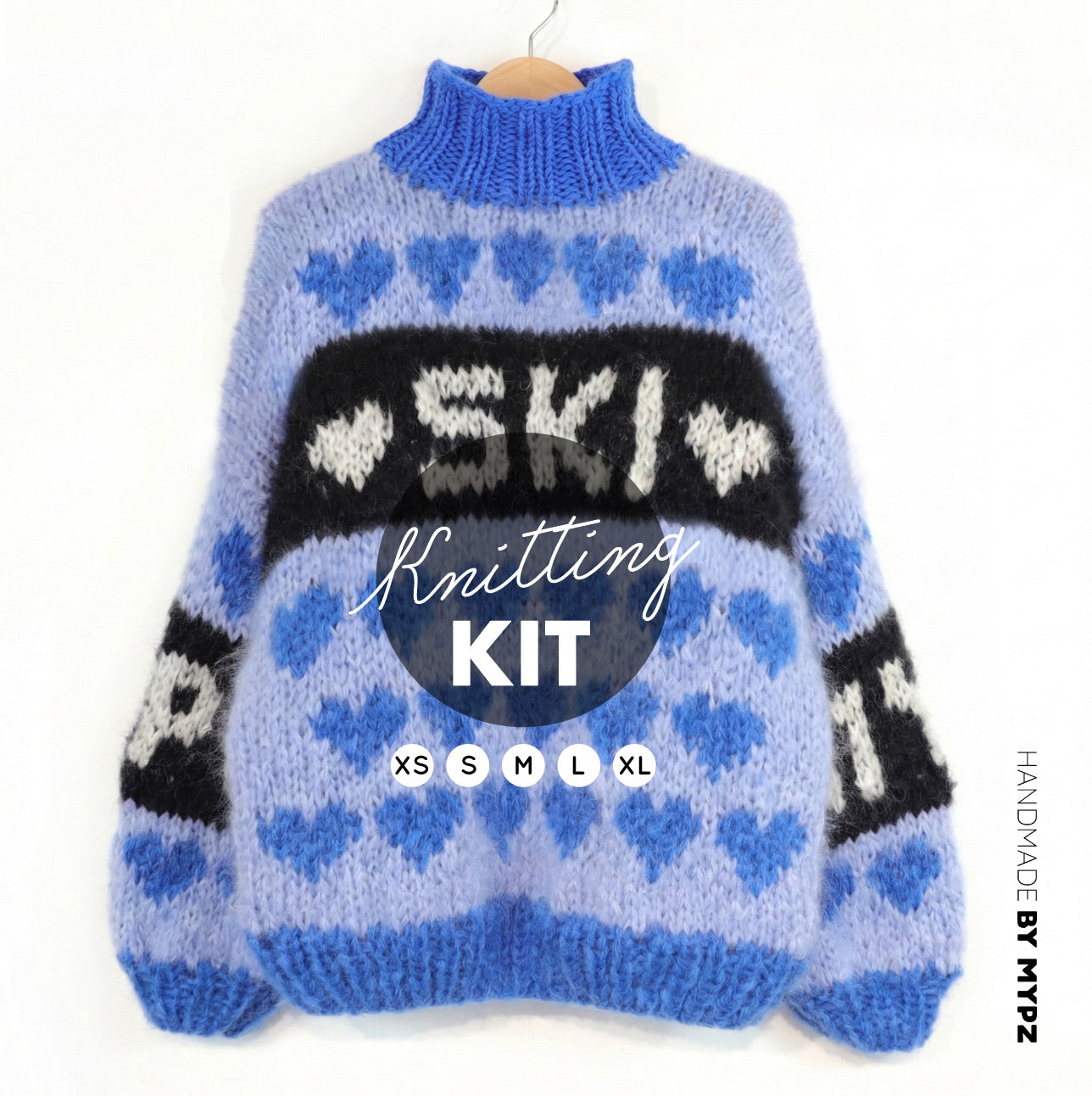 Knitting Kit – MYPZ Chunky Mohair Pullover Alpine Blue No.9 (ENG-NL-DE)