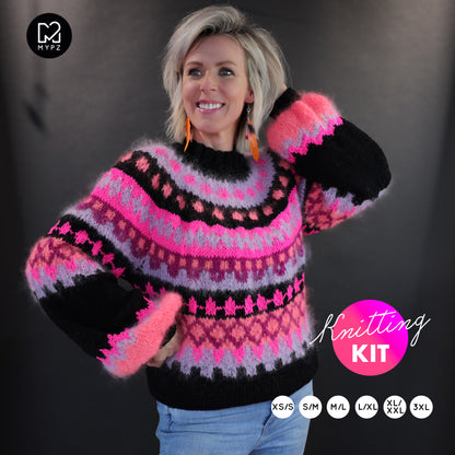 Knitting Kit – MYPZ Nordic top-down sweater Ziggy No6 (ENG-NL-DE)