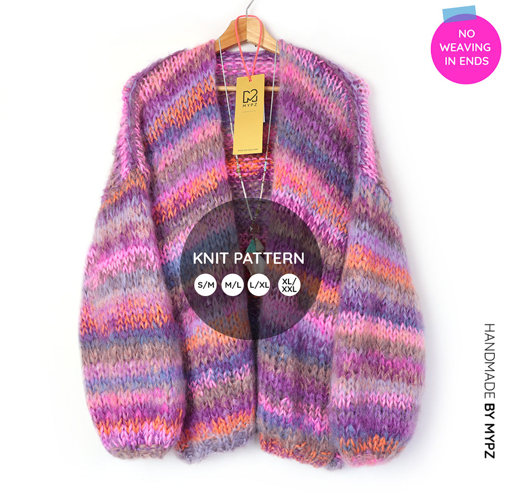 Knit pattern – MYPZ Chunky mohair cardigan Majestic No.15 (ENG-NL)