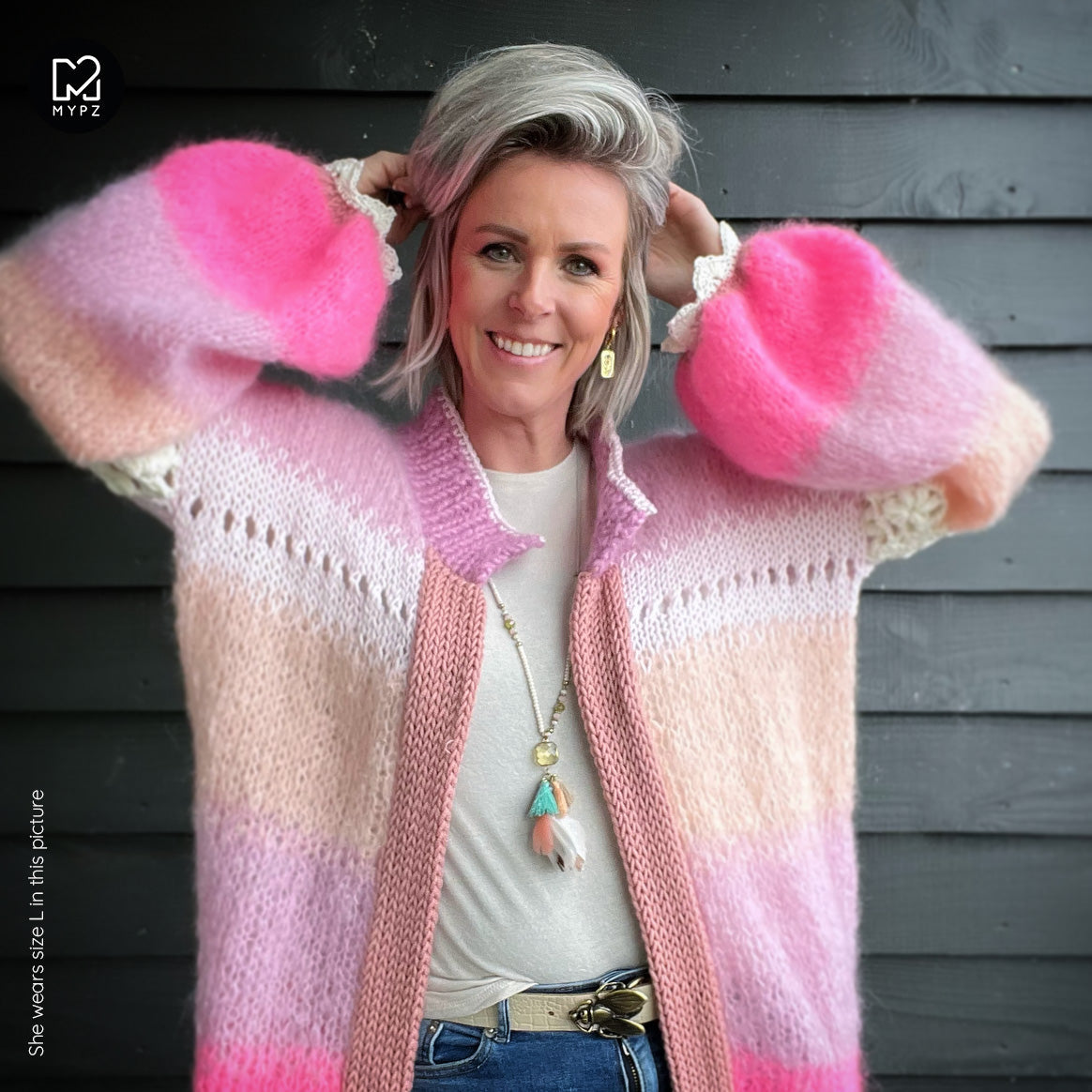 Knit pattern – MYPZ Light Mohair Cardigan Sugar Pop No.9 (ENG-NL)