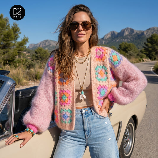 Crochet kit - MYPZ Granny Square Mohair Cardigan Marshmallow (ENG-DE-NL-ES-FR-IT-DA-SV-NO) 