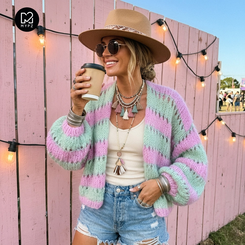 Light Alpaca cardigan Minty Blush
