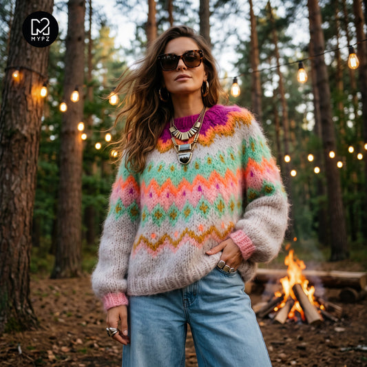 Knit pattern – MYPZ Chunky Topdown Mohair Pullover Snowberry No.12 (ENG-DE-NL-ES-FR-IT-DA-SV-NO)