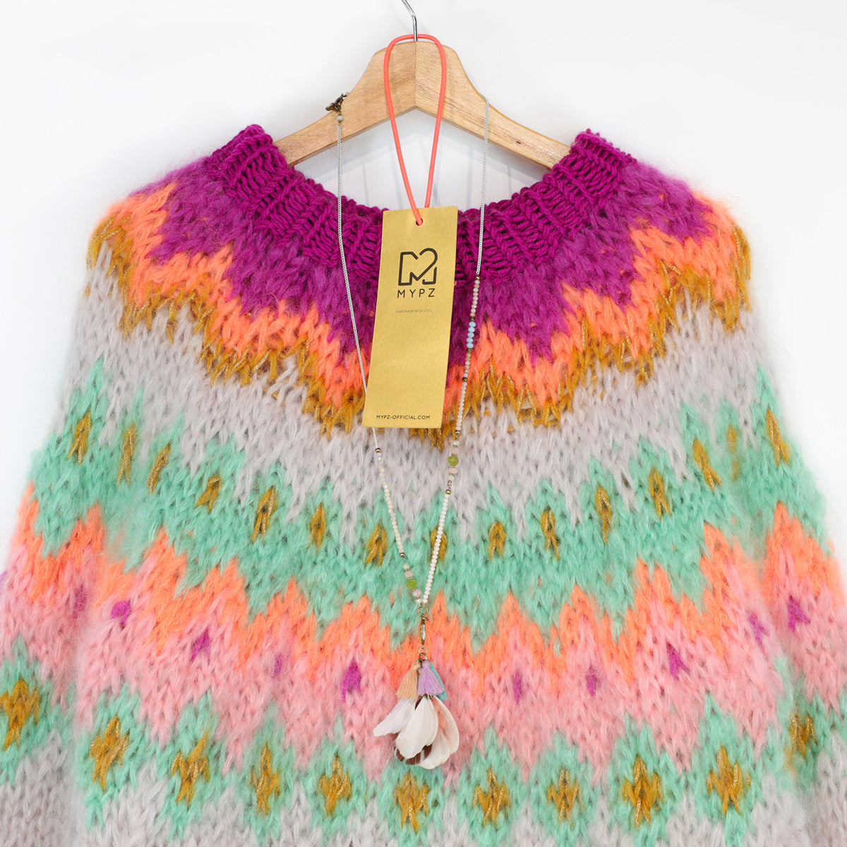 Knit pattern – MYPZ Chunky Topdown Mohair Pullover Snowberry No.12 (ENG-DE-NL-ES-FR-IT-DA-SV-NO)