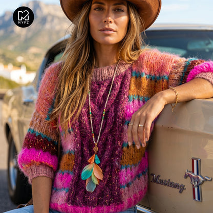 Knit pattern – MYPZ  Light Alpaca Mohair Top Wildberry No10 (ENG-NL-DE)