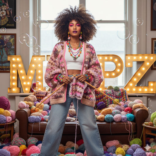 Crochet kit - MYPZ Mohair cardigan Pastel Bloom (ENG-NL-DE)
