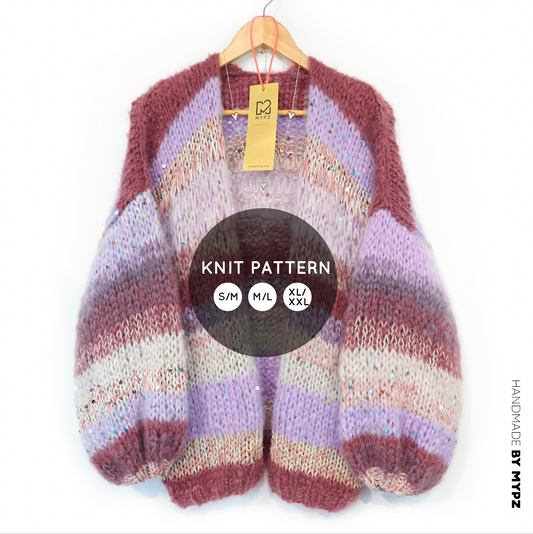 Knitting Pattern – Chunky Mohair Cardigan Whisper Rose No.12 (ENG-NL-DE)