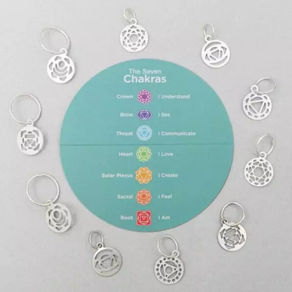 KnitPro Mindful stitchmarkers Chakra (10pc) Sterling Silver Plated