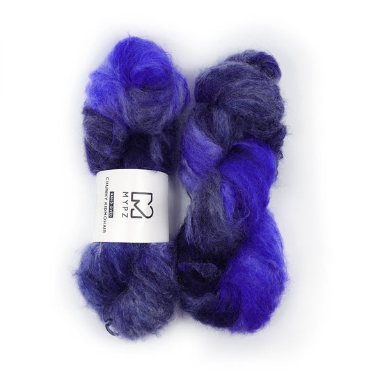 MYPZ Chunky kidmohair – Hand-dyed RAW Blue