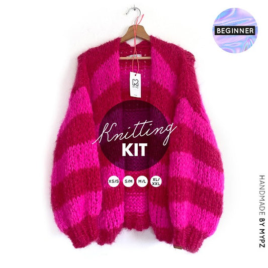 MYPZ Knitting kit chunky-mohair POP cardigan No15