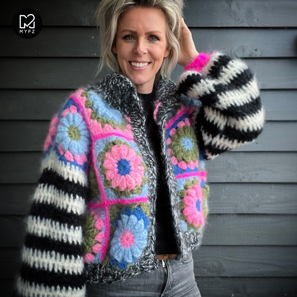 Crochet pattern - MYPZ 3D Granny Cardigan PinkyBlue (ENG-NL)