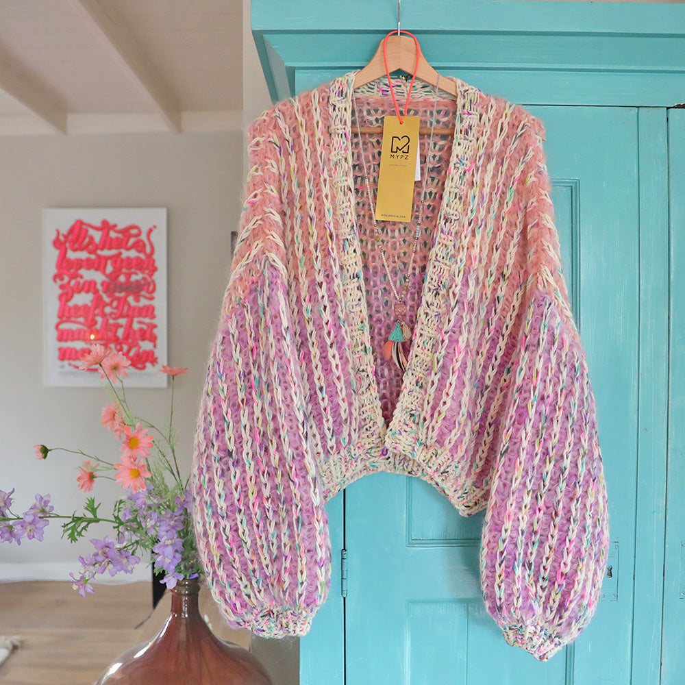 Knitting pattern – MYPZ Short Chunky Mohair Rib Cardigan Blush No.12 (ENG-NL)