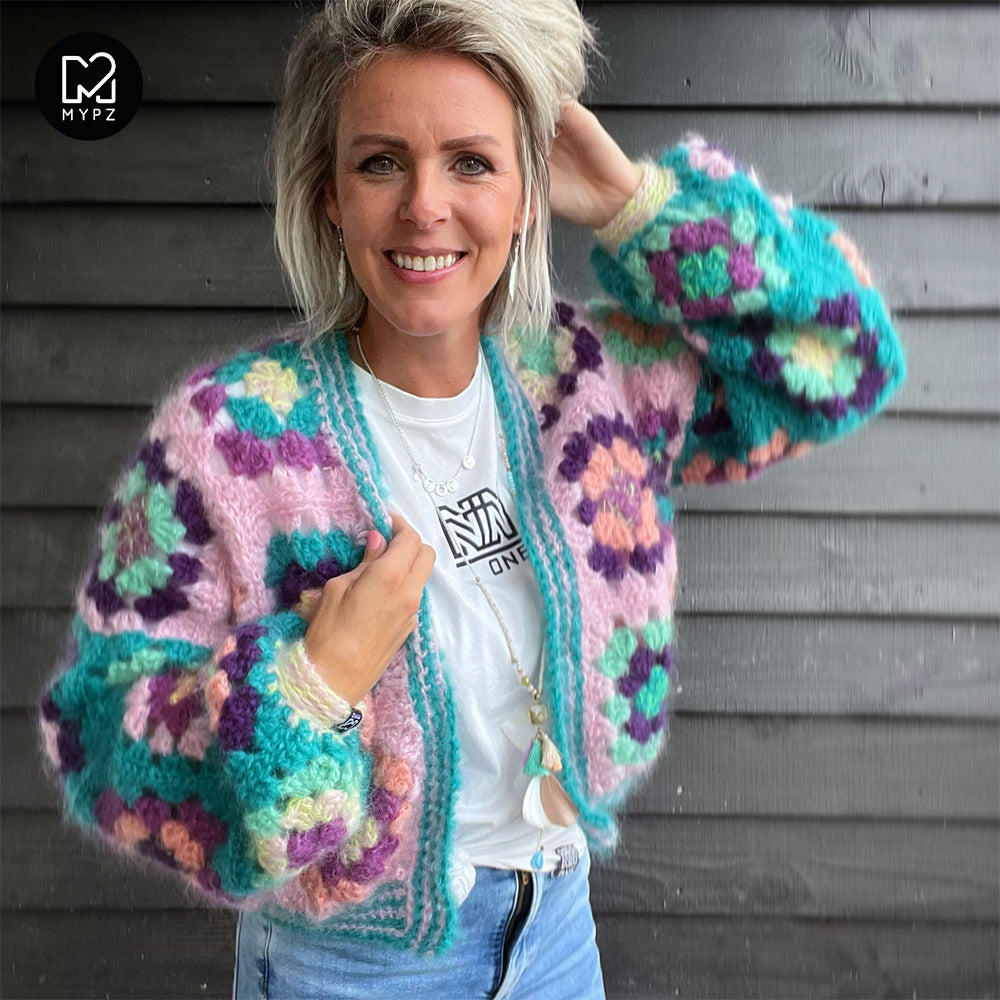 MYPZ Chunky Mohair Granny square cardigan Hailey